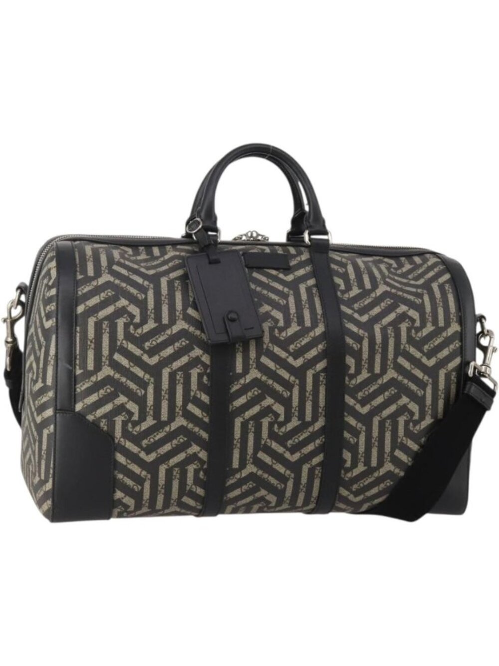 GUCCI GG Supreme GG Caleido Boston Bag PVC 2way Beige Black 406380